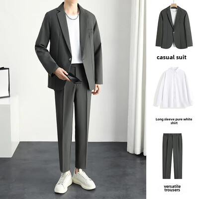 Casual Loose-fit Κορεάτικο Ανοιξιάτικο φθινόπωρο κοστούμι δυτικού τύπου Ανδρικό ντραπέ σακάκι Μοντέρνο ελαφρύ μοντέρνο κοστούμι