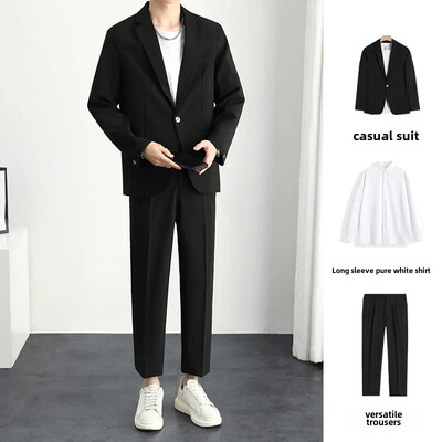 Casual Loose-fit Κορεάτικο Ανοιξιάτικο φθινόπωρο κοστούμι δυτικού τύπου Ανδρικό ντραπέ σακάκι Μοντέρνο ελαφρύ μοντέρνο κοστούμι