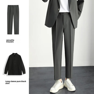 Casual Loose-fit Κορεάτικο Ανοιξιάτικο φθινόπωρο κοστούμι δυτικού τύπου Ανδρικό ντραπέ σακάκι Μοντέρνο ελαφρύ μοντέρνο κοστούμι