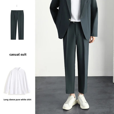 Casual Loose-fit Κορεάτικο Ανοιξιάτικο φθινόπωρο κοστούμι δυτικού τύπου Ανδρικό ντραπέ σακάκι Μοντέρνο ελαφρύ μοντέρνο κοστούμι