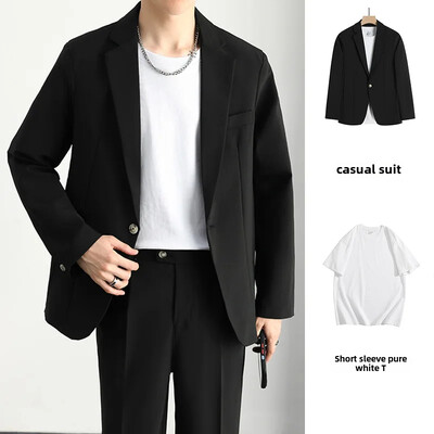 Casual Loose-fit Κορεάτικο Ανοιξιάτικο φθινόπωρο κοστούμι δυτικού τύπου Ανδρικό ντραπέ σακάκι Μοντέρνο ελαφρύ μοντέρνο κοστούμι