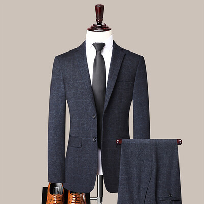 Visoka kvaliteta (sako + hlače) muško britansko stilsko elegantno ležerno seniorsko jednostavno poslovno vjenčanje, dvodijelno muško odijelo