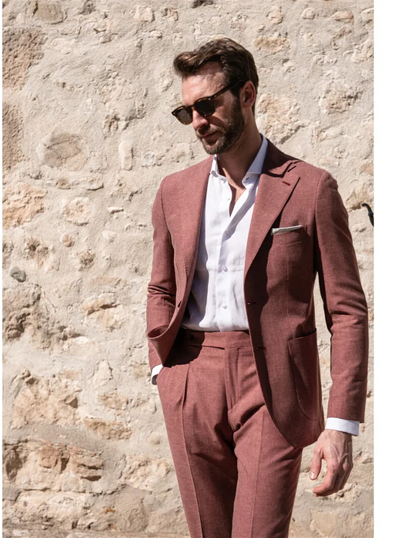 2-dijelna formalna jednoredna odijela s reverom za muškarce, uski kroj, elegantna poslovna uredska ležerna odjeća, smoking za vjenčanje mladoženje