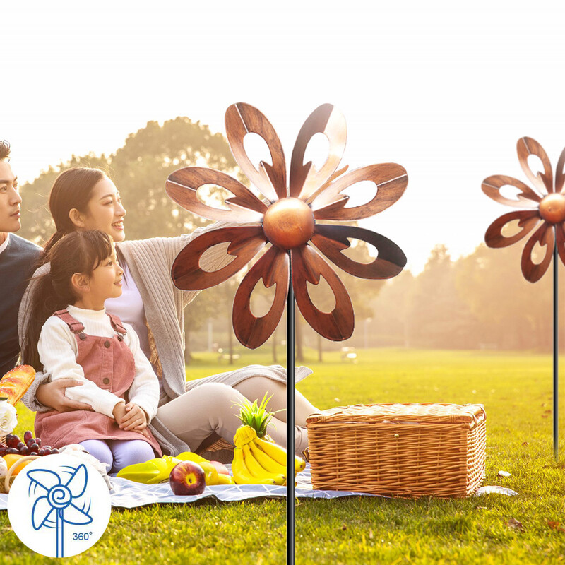 Fier Pastoral Moara de vant rotativa Plug-in pentru gradina retro Gradinarit Curte Decorare vila Plug-in exterior