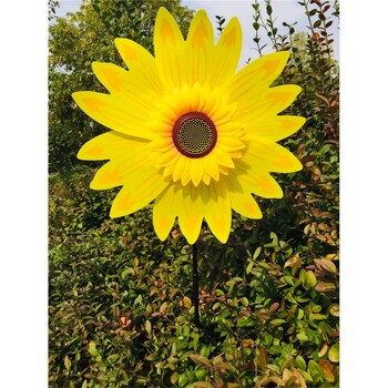 Sunflower Windmill Περιστρεφόμενος Sunflower Wind Spinner Stake Standing Lawn Flower Pinwheel Εξωτερικό πάρτι στον κήπο Διακόσμηση αυλής Παιδικά παιχνίδια