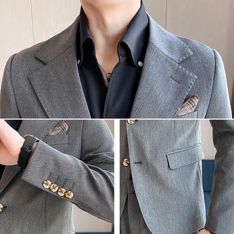 ( Jaka + Bikses ) Augstākās klases vīriešu ikdienas biznesa uzvalks divdaļīgs komplekts Britu modes ikdienas uzvalks līgavainim kāzu kleita vīriešu uzvalks