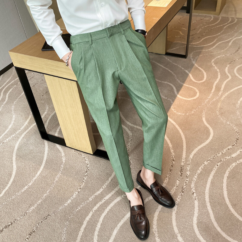 ( Jaka + Bikses ) Augstākās klases vīriešu ikdienas biznesa uzvalks divdaļīgs komplekts Britu modes ikdienas uzvalks līgavainim kāzu kleita vīriešu uzvalks