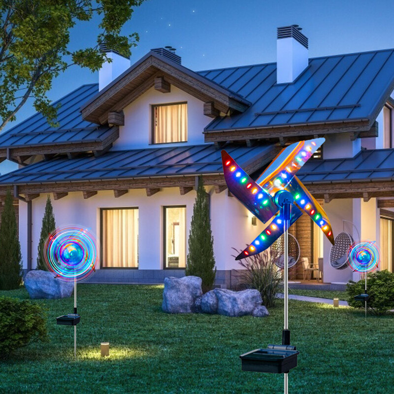Lumină pentru moara de vânt cu energie solară Decorarea grădinii în aer liber 32 LED-uri Spot Lumini pentru cărare de grădină Lumini pentru peisaj Lumină de noapte impermeabilă 1buc
