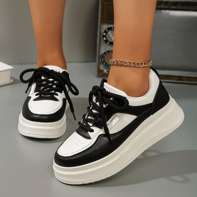 2024-es új női cipők fűzős női vulkanizáló cipők őszi szabadtéri sétacipők női lapos sarkú, szivacsalsó cipők, női