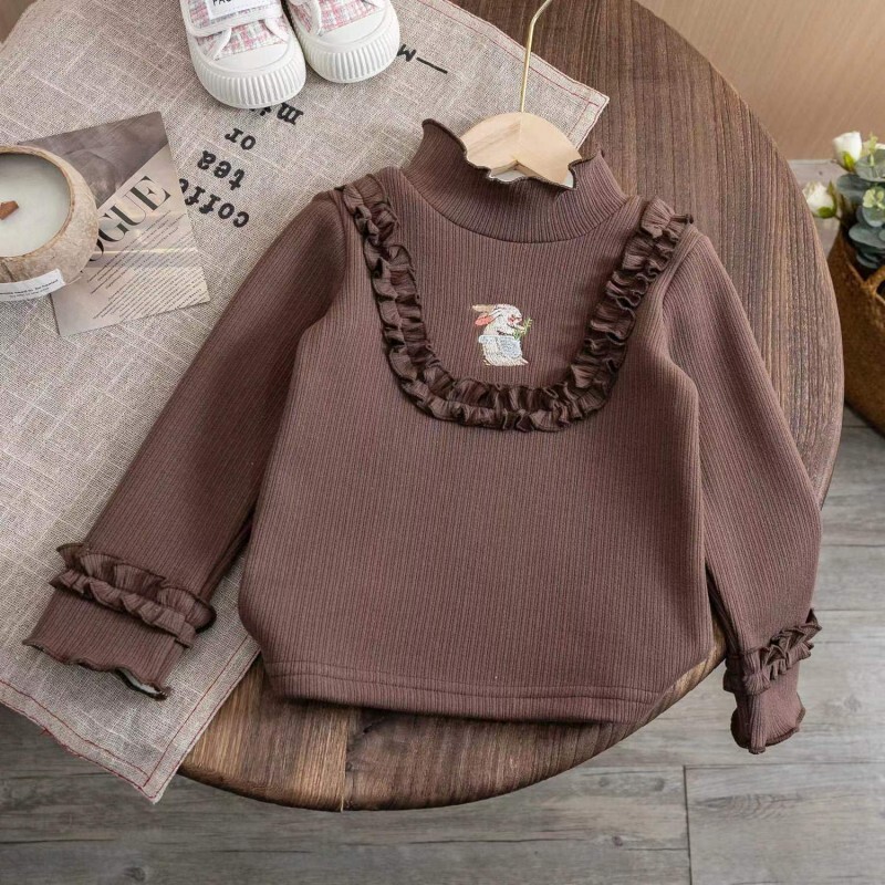 Jesen/zima 2023., nova dječja modna plišana topla džemperica za djevojčice, izvezena jednodijelna plišana donja košulja iz crtića