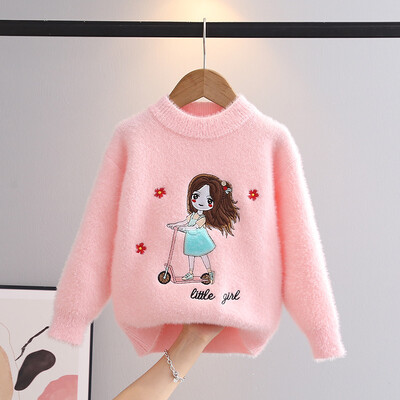 Nova dječja odjeća za djevojčice, ljupki džemper s cvjetnim uzorkom, slovo, pamučna majica, jesensko-zimska odjeća za djecu GY11141