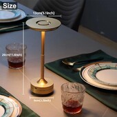 Lampă de birou LED reîncărcabilă Bar Restaurant Hotal Club Ambianță Comutator lampă de masă 3 culori Dimming Protecția ochilor Lumină de studiu Atingere