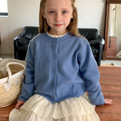 Pleteni kardigan za djevojčice jesen i zima 2023., nova zapadnjačka korejska verzija, ženski džemper za bebe, jakna, dječji gornji džemper