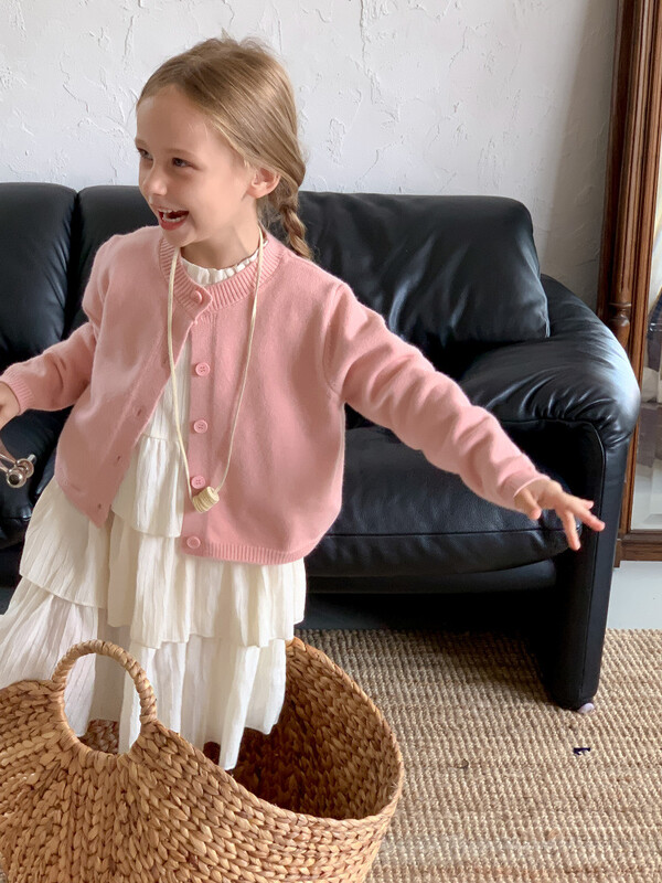 Pleteni kardigan za djevojčice jesen i zima 2023., nova zapadnjačka korejska verzija, ženski džemper za bebe, jakna, dječji gornji džemper