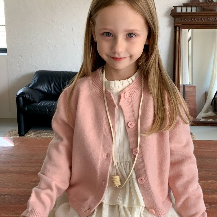 Pleteni kardigan za djevojčice jesen i zima 2023., nova zapadnjačka korejska verzija, ženski džemper za bebe, jakna, dječji gornji džemper