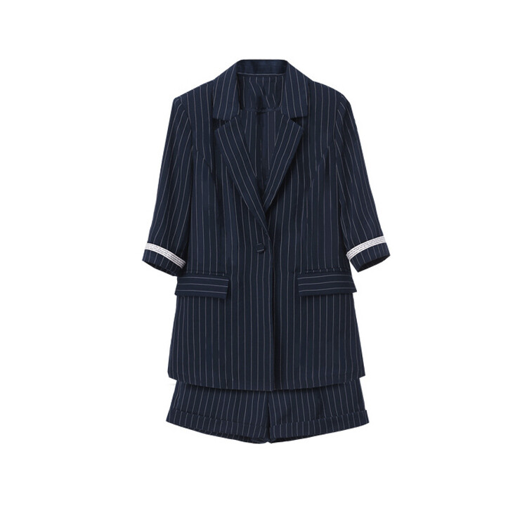 2020. gada pavasara sieviešu vasaras biznesa žakete, svītrains, slaids, OL Biroja dāma, darba apģērbs, īsas bikses, formastērps 2 dab.