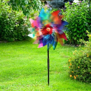 1 τεμ. Bird Repeller Wind Spinner Pinwheels Reflective Bird Deterrent Ανεμόμυλος Απωθητικό Διακόσμηση εξωτερικού κήπου Παγίδα πουλιών