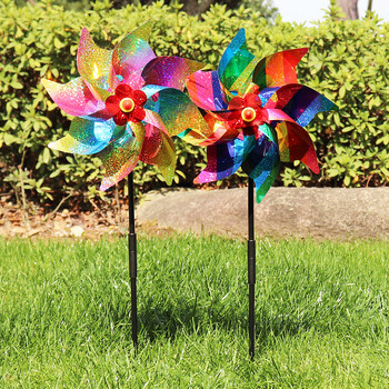 1 τεμ. Bird Repeller Wind Spinner Pinwheels Reflective Bird Deterrent Ανεμόμυλος Απωθητικό Διακόσμηση εξωτερικού κήπου Παγίδα πουλιών