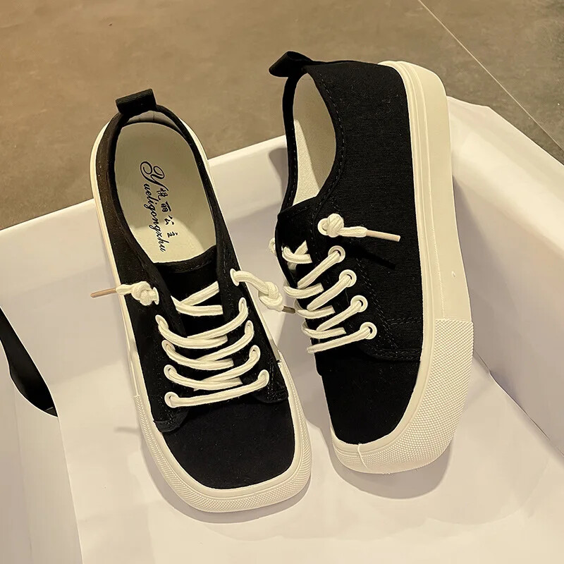 Pantofi sport ocazional Canva pentru femei Noua primăvară toamnă 2021 Pantofi cu leopard Slip cu cap plat Culori versatile pentru studenți