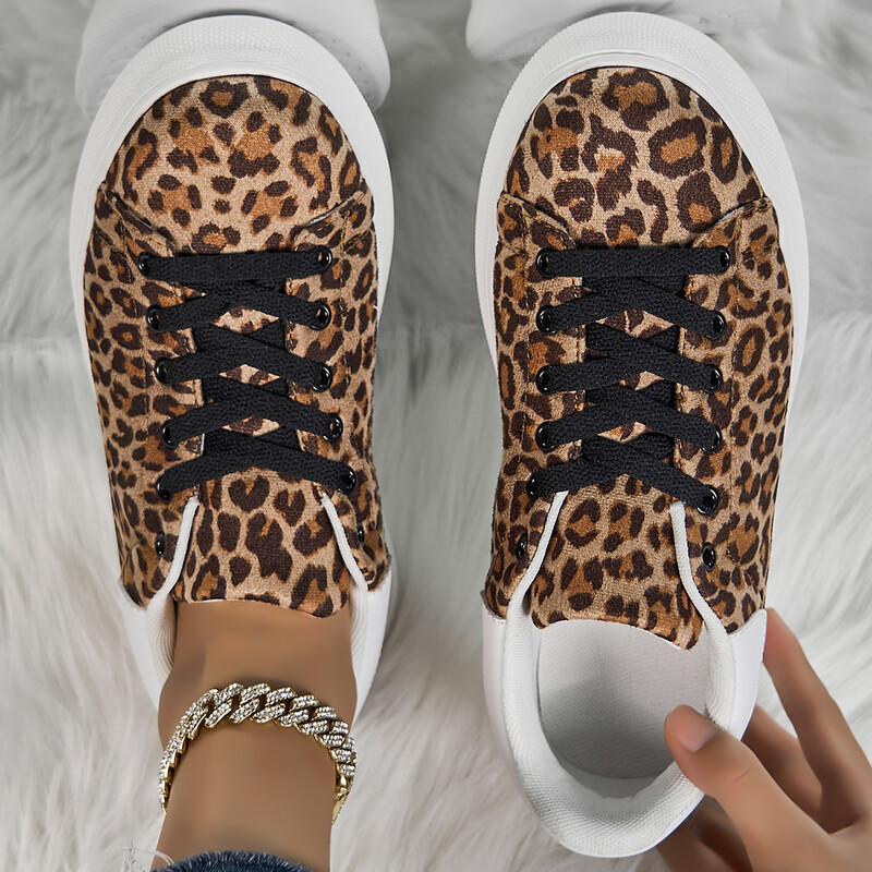 Nove klasične i popularne muške i ženske tenisice na vezanje u boji leoparda, moderne i svestrane platnene cipele za par
