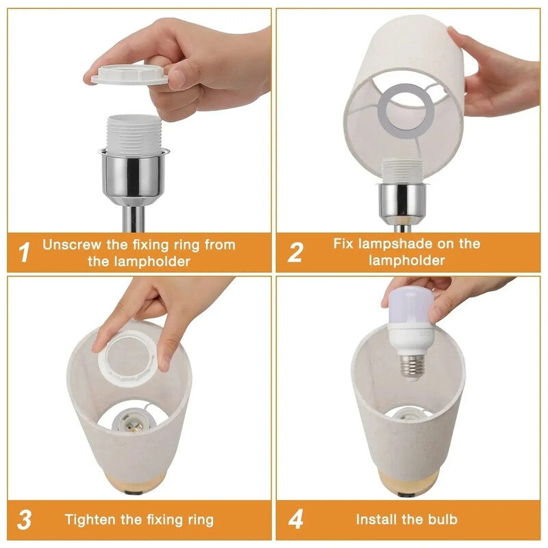 Lampă de masă complet reglabilă Lampă mică de noptieră cu porturi USB C+A și prize AC Lumină de noapte pentru dormitor cu bec reglabil Decor acasă