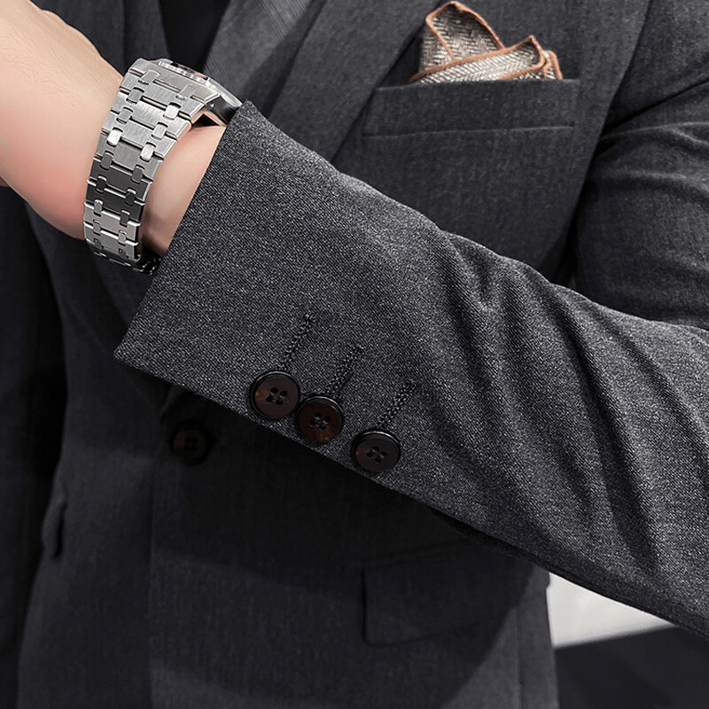 Blézer mellény nadrág kiváló divat tiszta színű férfi karcsú, hivatalos üzleti öltöny, 3 db vagy 2 db szett Vőlegény férfi esküvői ruha