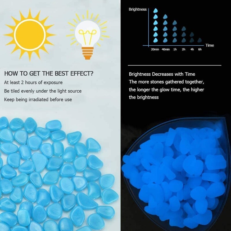 25/50/100kom Sjaj u tami Vrt Šljunak Kamenje za šetališta Staza Terasa Travnjak Vrt Dvorište Dekoracija akvarija Svjetleće kamenje