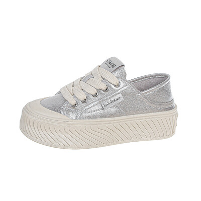 Дамски вътрешни Увеличете платнени дишащи обувки 5 см плоски летни модни ретро бордови маратонки на платформа Пързалки Маратонки за ходене