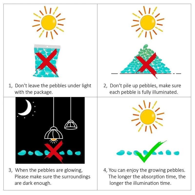 Vanjsko svjetleće kamenje svijetli u tami Vrtni kamenčići Dekoracija akvarija Šljunčane stijene Akvarij Mješavina boja Vrtlarstvo 100/200 kom
