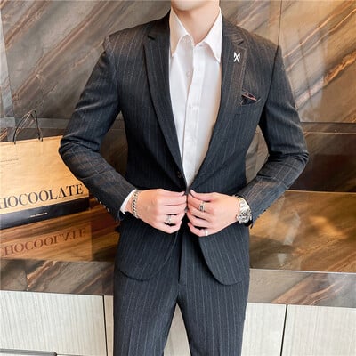 2024 Dungi de nuntă slim-fit (costum + pantaloni) Elegant și arătos Business Casual Plancton Set frumos din două piese S-5XL