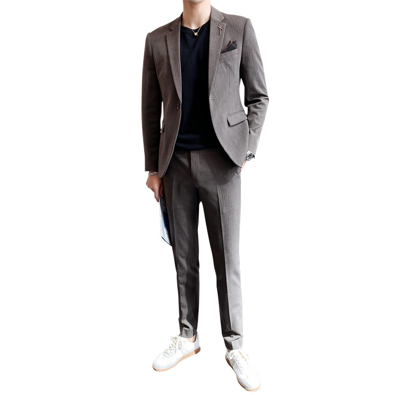 2024. Tanko vjenčanje na pruge (odijelo + hlače) Elegantan i zgodan Dvodijelni komplet za poslovne ležerne planktone S-5XL