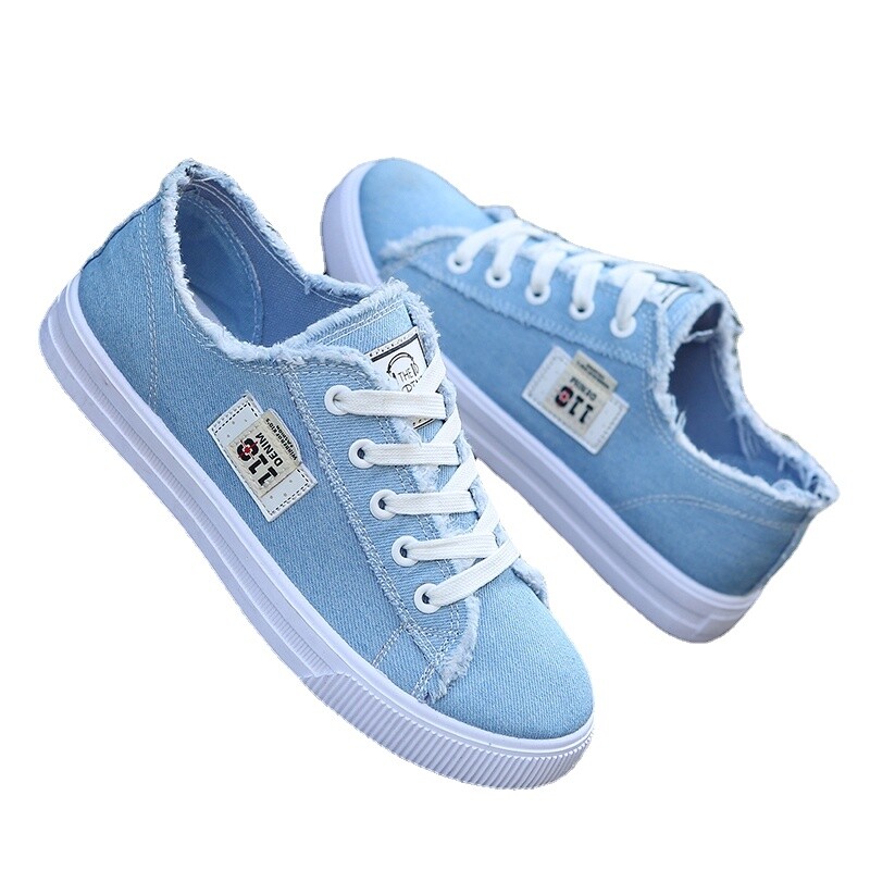 Pantofi de pânză de modă pentru femei Pantofi clasici din denim casual cu șireturi Tenis pentru fete Pantofi plati Pantofi vulcanizați pentru femei 2022