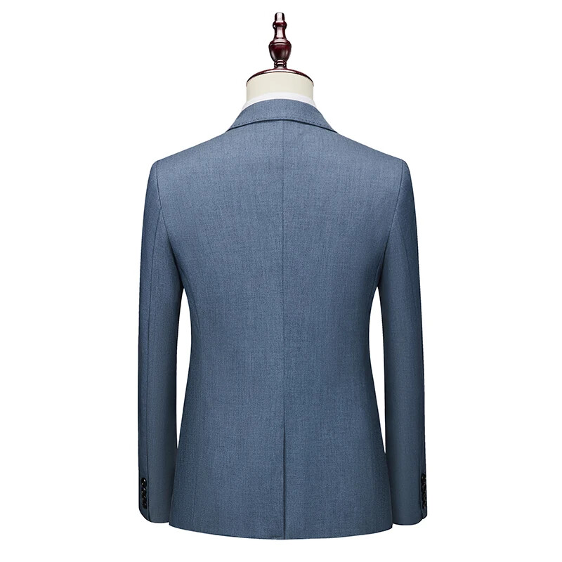 Najnoviji dizajni kaputa i hlača Plavo muško odijelo za maturalnu smoking uski kroj 3-dijelna vjenčana odijela za muškarce po mjeri Terno Masuclino