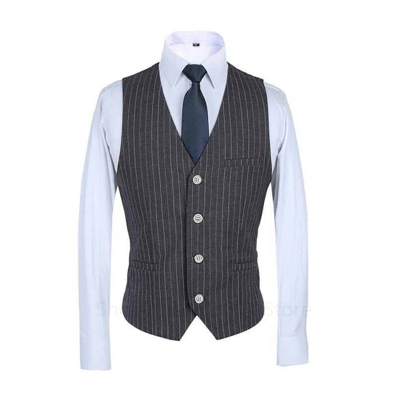 Jauns pelēks sloksnes līgavaiņa uzvalks Lēti formāli vīrieša uzvalki kāzām Labākie vīriešu slaidie līgavaiņa smokingi vīriešiem (jaka + veste + bikses)