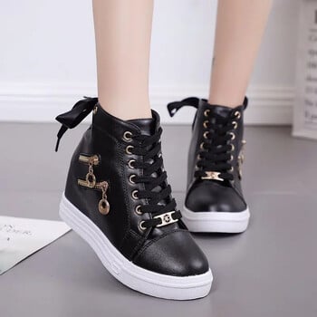 Γυναικεία Sneakers με Πλατφόρμα Wedge Heels Παπούτσια για Γυναικεία Δερμάτινα Casual Παπούτσια Λευκά ψηλά sneaker γυναικεία παπούτσια Vulcanized