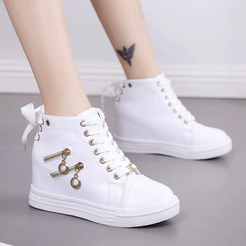 Γυναικεία Sneakers με Πλατφόρμα Wedge Heels Παπούτσια για Γυναικεία Δερμάτινα Casual Παπούτσια Λευκά ψηλά sneaker γυναικεία παπούτσια Vulcanized