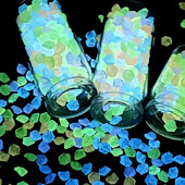 1000 gab. Mini gaiši akmeņi mirdz tumsā, krāsaini oļi, akmens mājas dārzam āra celiņam zāliena celiņi zivju tvertņu akvārijam