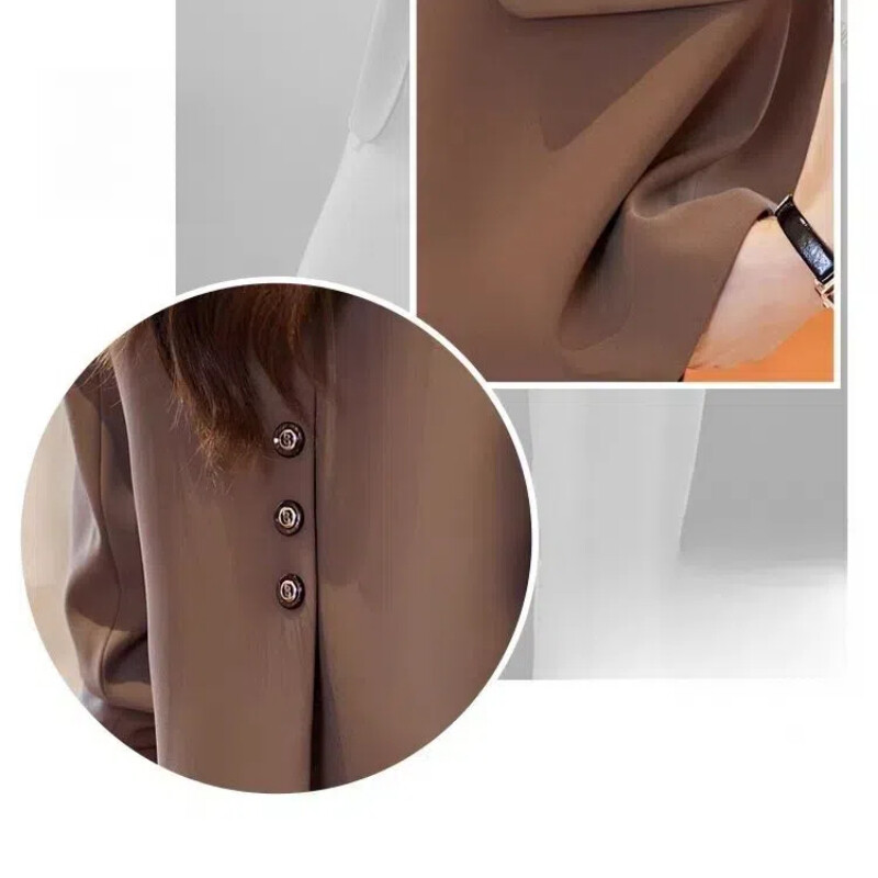 Proljeće Jesen Jednobojna Ženska odjeća dugih rukava s dugmićima Spušteni ovratnik sa zakovicama Džepovi Kardigan Ležerni formalni kaputi Topovi