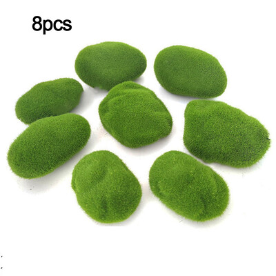 8-30 bucăți roci artificiale cu piatră de pietricele de mușchi fals verde mușchi pentru curte, grădini, aranjamente florale, decorațiuni