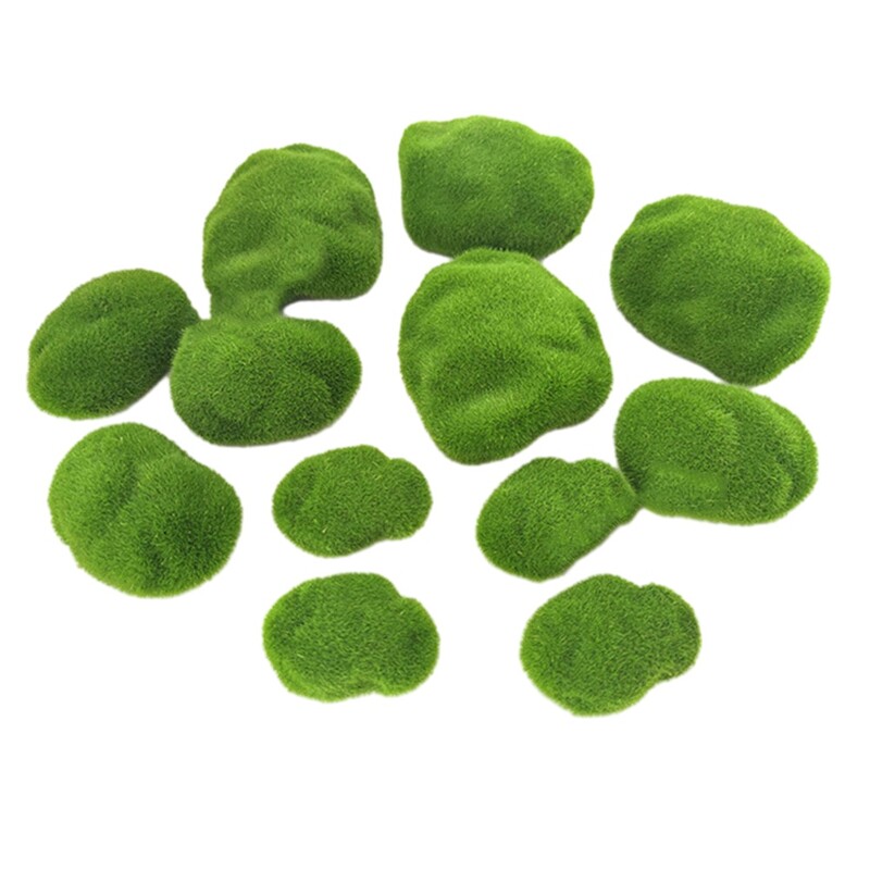 8-30 bucăți roci artificiale cu piatră de pietricele de mușchi fals verde mușchi pentru curte, grădini, aranjamente florale, decorațiuni
