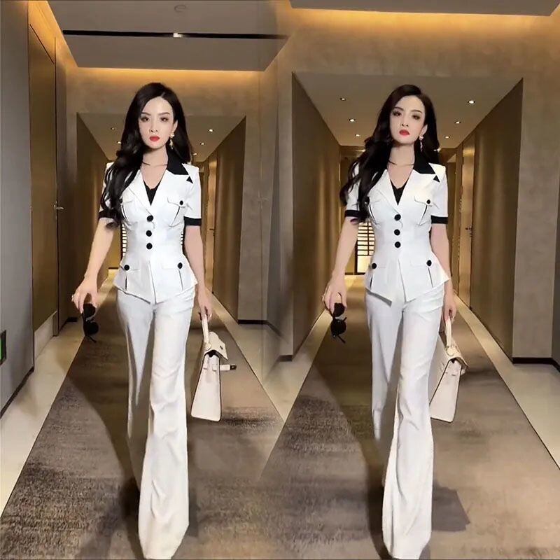 Xiaoxiangfeng női szett 2024 tavaszi/nyári új stílusú, elegáns és istennői stílusú, kétrészes divatos szett