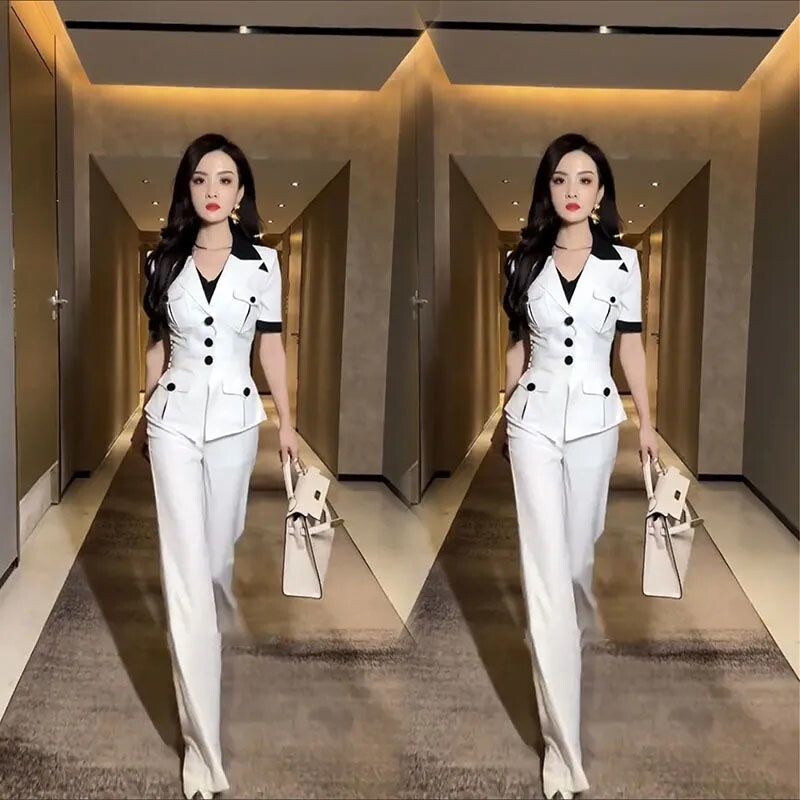 Xiaoxiangfeng női szett 2024 tavaszi/nyári új stílusú, elegáns és istennői stílusú, kétrészes divatos szett
