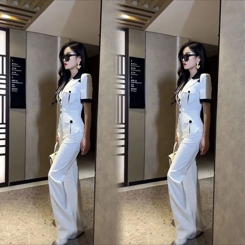 Xiaoxiangfeng női szett 2024 tavaszi/nyári új stílusú, elegáns és istennői stílusú, kétrészes divatos szett