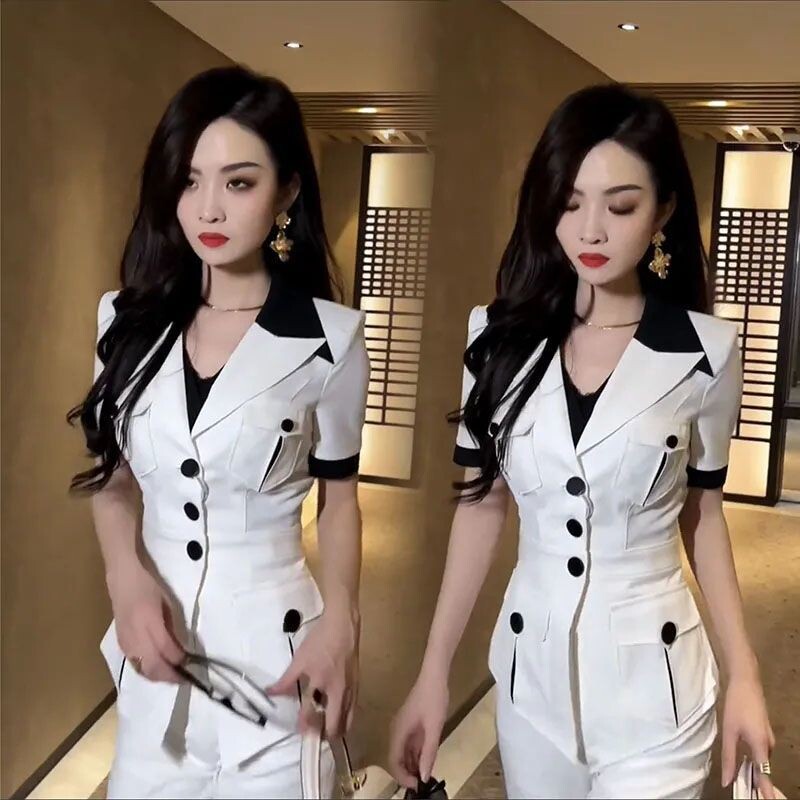 Xiaoxiangfeng női szett 2024 tavaszi/nyári új stílusú, elegáns és istennői stílusú, kétrészes divatos szett