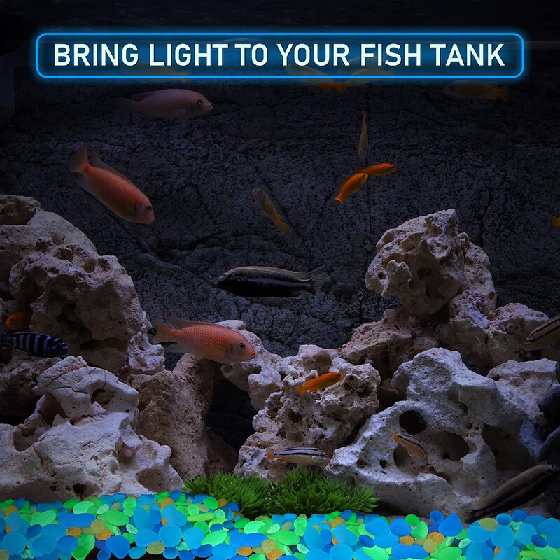 50/200PCS Glow in The Dark Rocks Υπαίθρια φωτεινά λαμπερά βότσαλα Πέτρες Βράχοι για εσωτερικές διακοσμήσεις εξωτερικού χώρου Αυλή με γκαζόν κήπου