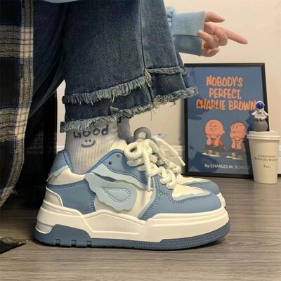 Ženske plave tenisice Modne platformske vulkanizirane cipele Brand Designer Djevojačke ulične cipele za skejtbord Ležerne teniske sportske cipele