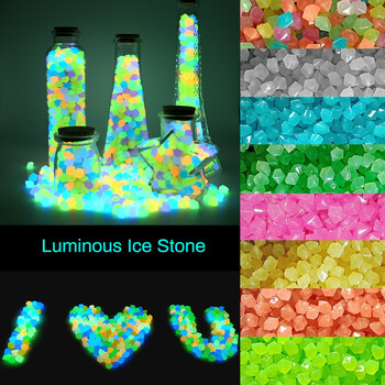 50/100/200Pcs Glow Pebbles Luminous Stone Glow In Luminous Decorative Pebbles Διακόσμηση κήπου ενυδρείου εξωτερικού χώρου δεξαμενής ψαριών