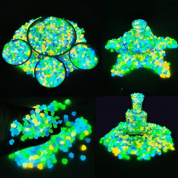 50/100/200Pcs Glow Pebbles Luminous Stone Glow In Luminous Decorative Pebbles Διακόσμηση κήπου ενυδρείου εξωτερικού χώρου δεξαμενής ψαριών