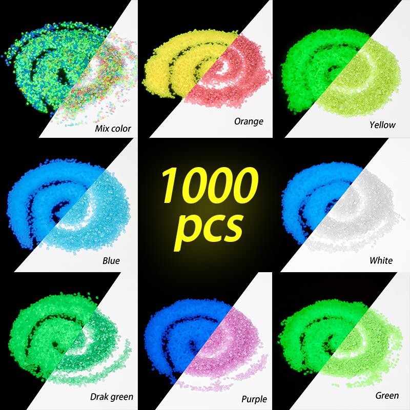 1000db/zsák Sötét kavicsban világító homok kő Otthoni kert kültéri ösvény gyep dekoráció akvárium dekor 3-5mm