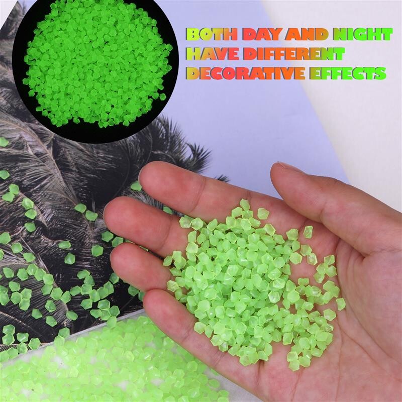 1000db/zsák Sötét kavicsban világító homok kő Otthoni kert kültéri ösvény gyep dekoráció akvárium dekor 3-5mm